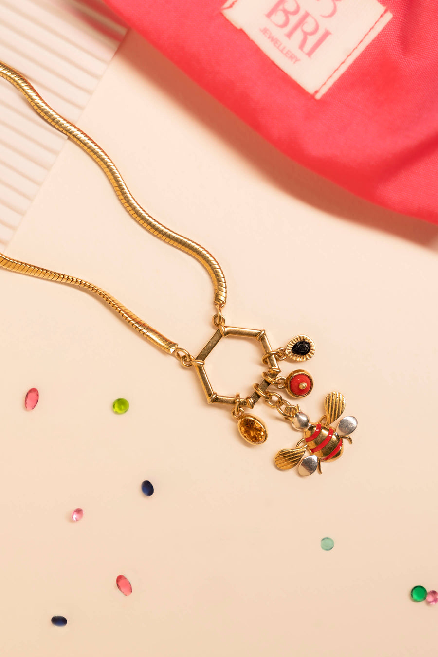 Bumblebee charm necklace