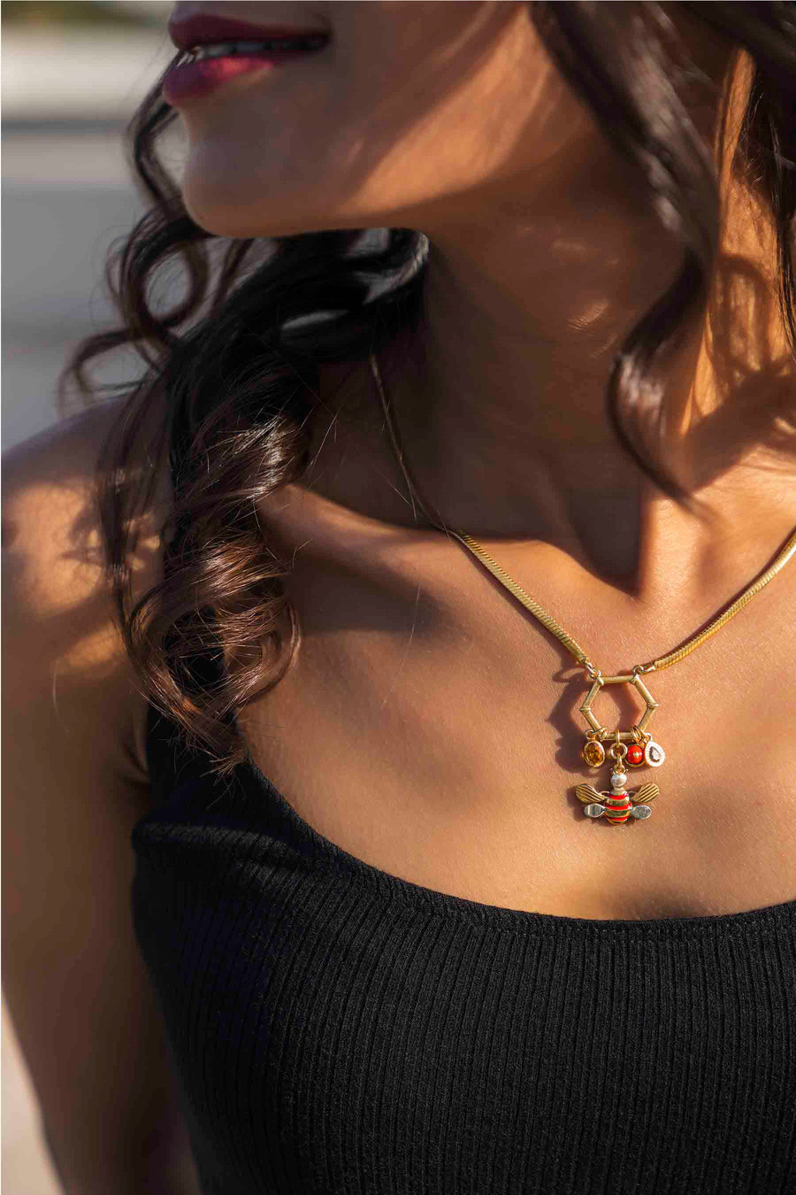 Bumblebee charm necklace